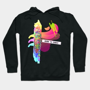 Katze Born To Dance Glitch Vaporwave Party Techno Hoodie